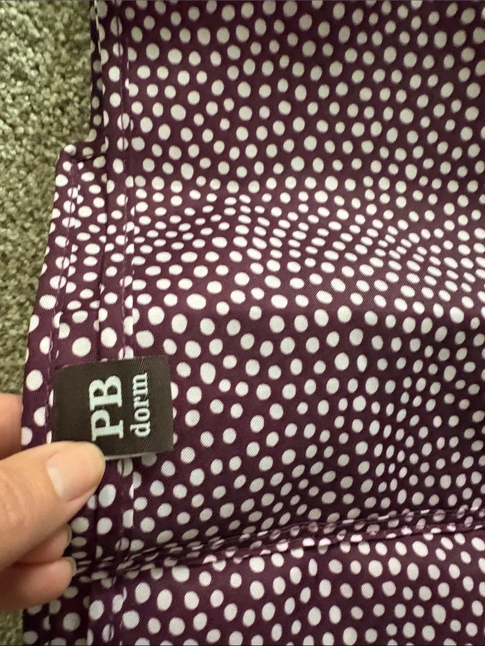 PB Dorm Polka Dot Hanging Fabric Organizer - Purple